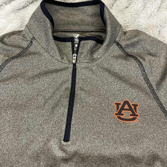 Colosseum Quarter Zip Mens L Gray Auburn Tigers Pullover Long Sleeve Athletic - Picture 5 of 8
